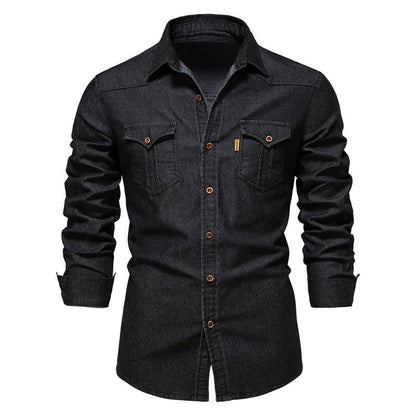 Boyfriend Western vintage relaxed fit denim shirt