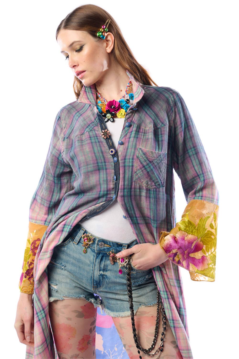 BoHO Fashion: Wendall Pink Plaid Duster— FREE SPIRIT DREAMER Series: Boho & Free-People loving styles.