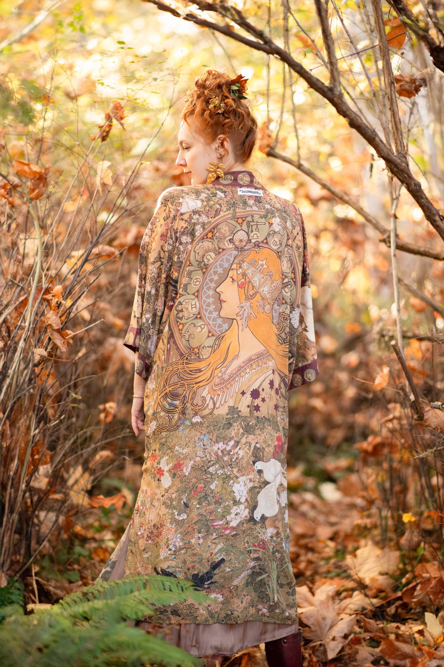 Dream Weaver Opera Duster Kimono Robe w/ Zodiac Signs