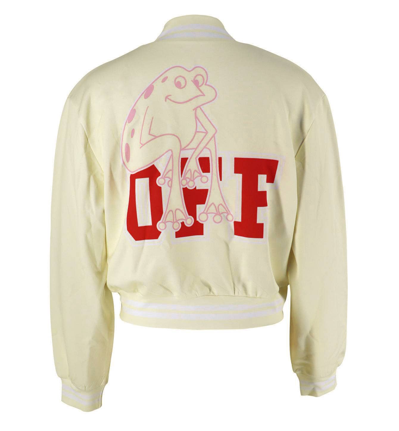 Be A Showstopper: Stylish graphic print bomber jacket (Creme Background)