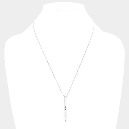 HOPE Brass Metal Bar Pendant Necklace: Montana Boho Western Spirit Jewelry