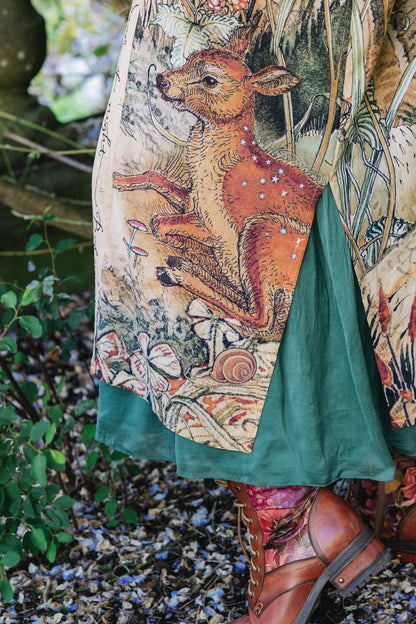 Duster: Lovelight Opera Duster Kimono Robe w/woodland deer & swallow