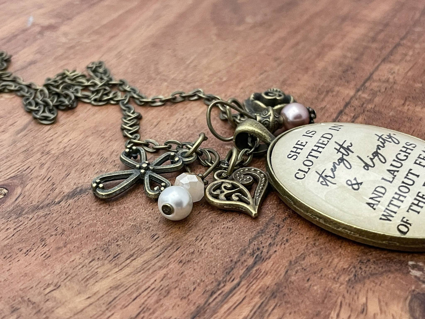 She is clothed in strength and dignity Proverbs 31 necklace: Montana Boho Western Spirit Jewelry