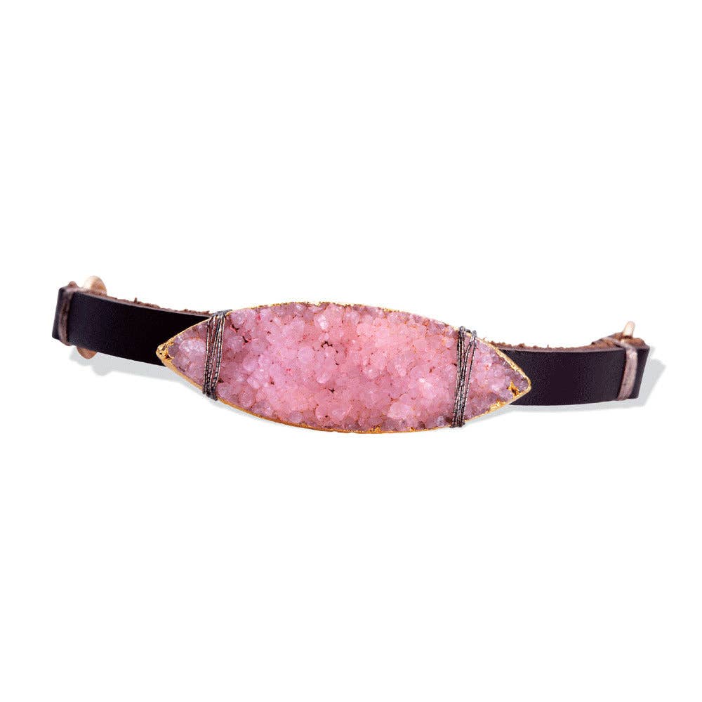 Montana Boho Western Spirit Jewelry: Funky Pink Druzy Bracelet