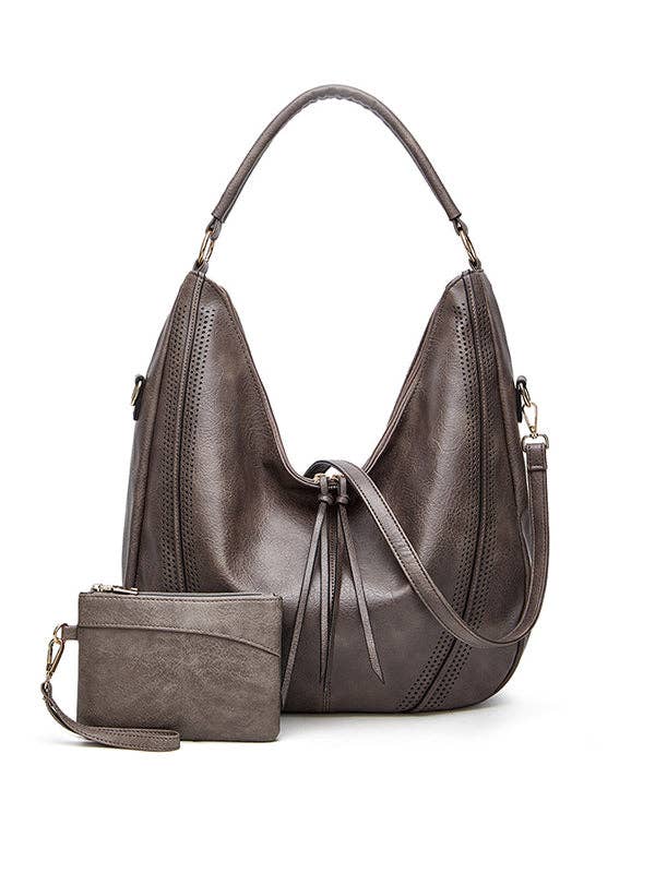Hobo Bag—Pockets  2 Pcs Zipper Handbags
