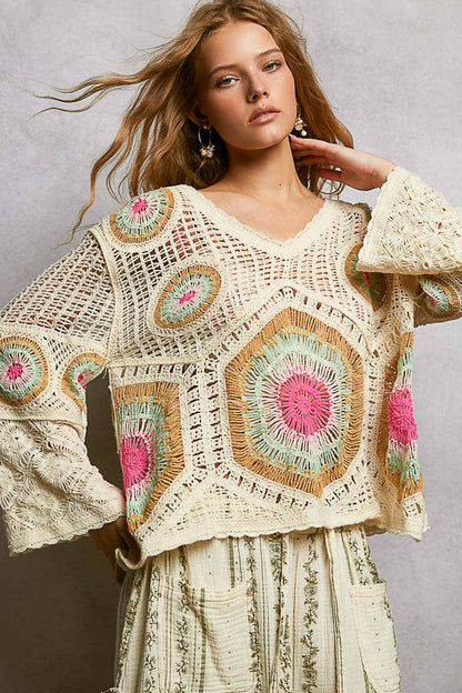 Granny Circle Motif Scalloped Edge Crochet Top: FREE SPIRIT DREAMER Series: Boho &amp; Free-People loving styles.&nbsp;