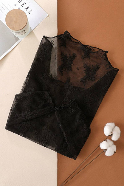 Montana Boho/Western Essentials: Sheer Lace Long Sleeve Top