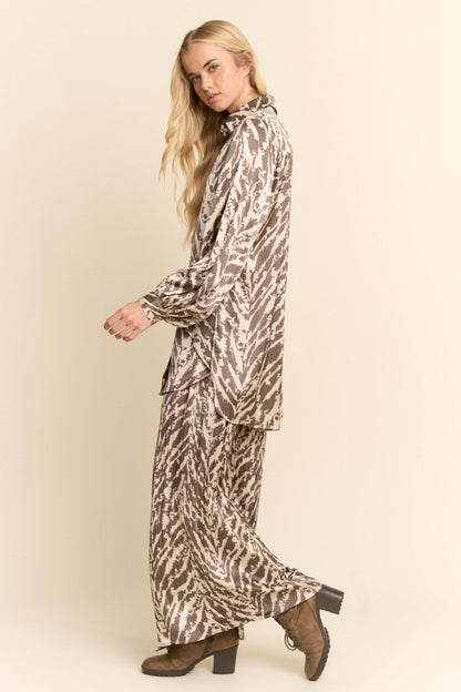 FREE SPIRIT DREAMER Series: LONG-SLEEVEM BLOUSE WIDE LEG PLEATED PANTS