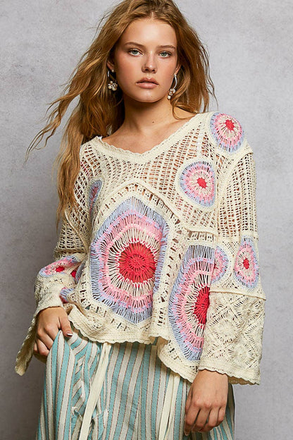 Granny Circle Motif Scalloped Edge Crochet Top: FREE SPIRIT DREAMER Series: Boho &amp; Free-People loving styles.&nbsp;