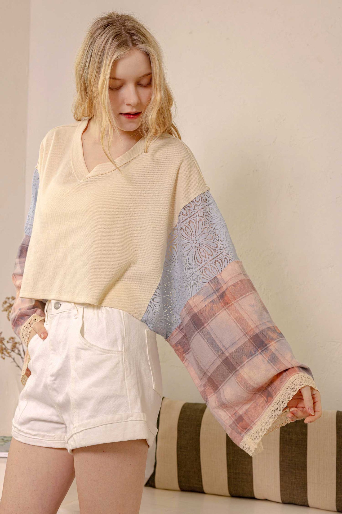 Montana BOHO Vibe: Peace Sign Patchwork Top