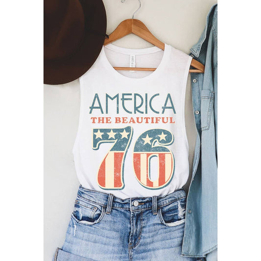 AMERICA 76 GRAPHIC TANK TOP: Montana Boho Western Spirit Fashion