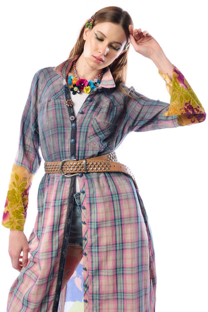 BoHO Fashion: Wendall Pink Plaid Duster— FREE SPIRIT DREAMER Series: Boho & Free-People loving styles.