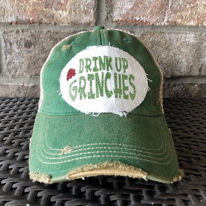 Yellowstone Trucker Hat Series: Drink Up Grinches Hat, Christmas Hat, Girlfriends Hat