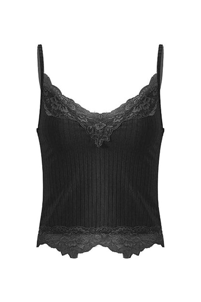 Lace Trim V-Neck Camisole (Tank)