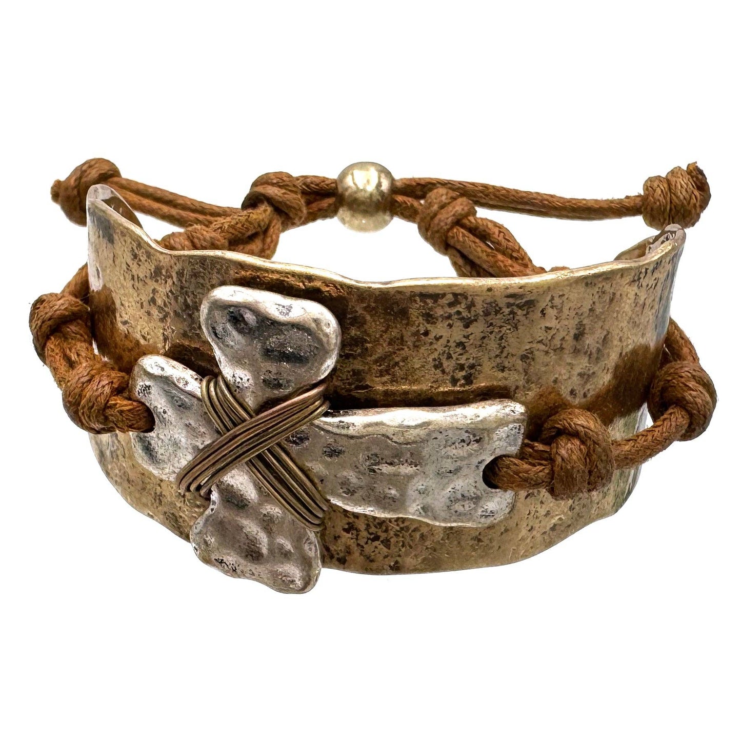 Montana Boho/Western Spirit Jewelry: Cross Rustic Western Hammered Metal Cuff Bracelet