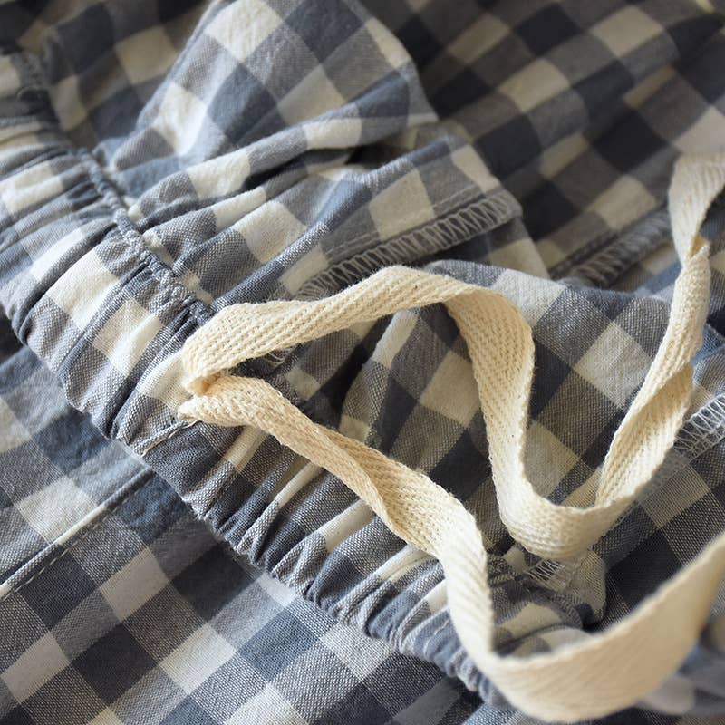 Soft cozy easy Gingham short cotton daily lounge short