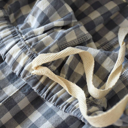 Soft cozy easy Gingham short cotton daily lounge short