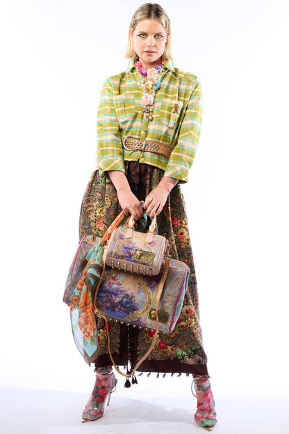 Boho Fashion:  Be the showstopper: Beatrice Maxi Shirt-Olive; Floral Shirt Duster
