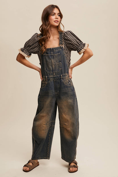 FREE SPIRIT DREAMER Series: Barrel Jean Denim Overall