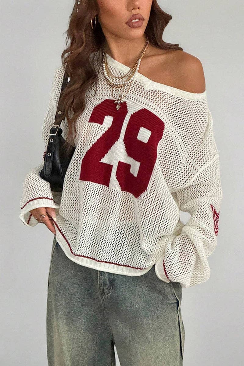 Cropped Number Knit Sweater: FREE SPIRIT DREAMER Series: Boho &amp; Free-People loving styles.