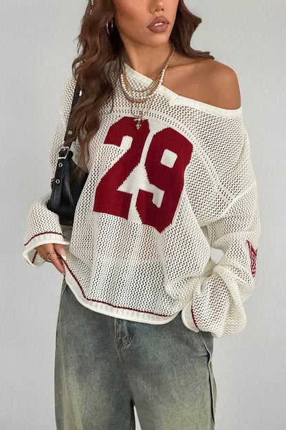 Cropped Number Knit Sweater: FREE SPIRIT DREAMER Series: Boho &amp; Free-People loving styles.