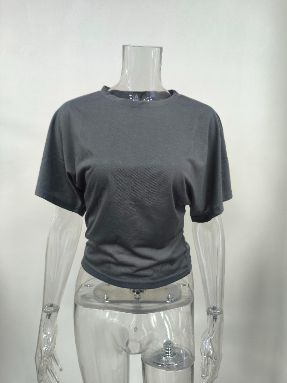 Ruched Waist Short Sleeve Top
