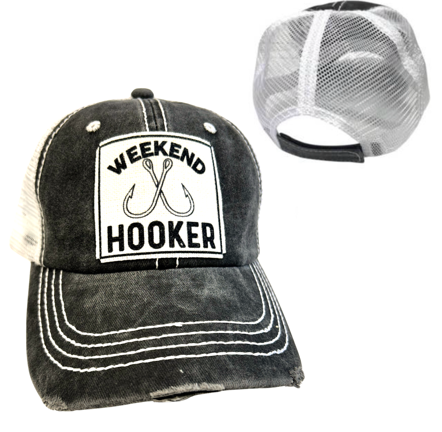WEEKEND HOOKER | FISHING | UNISEX HAT | DISTRESSED: Montana Boho Western Spirit Accessories: