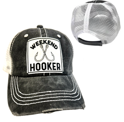 WEEKEND HOOKER | FISHING | UNISEX HAT | DISTRESSED: Montana Boho Western Spirit Accessories: