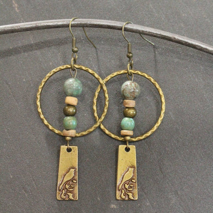 Songbird Singing Dangle Earrings: FREE SPIRIT DREAMER Series: Boho & Free-People loving styles.