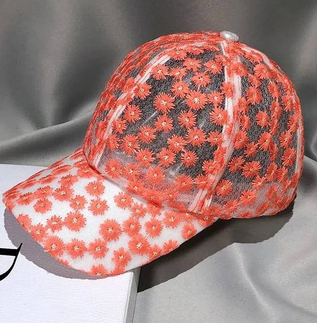 Boho Lace Mesh Cap Daisy Floral Baseball Cap
