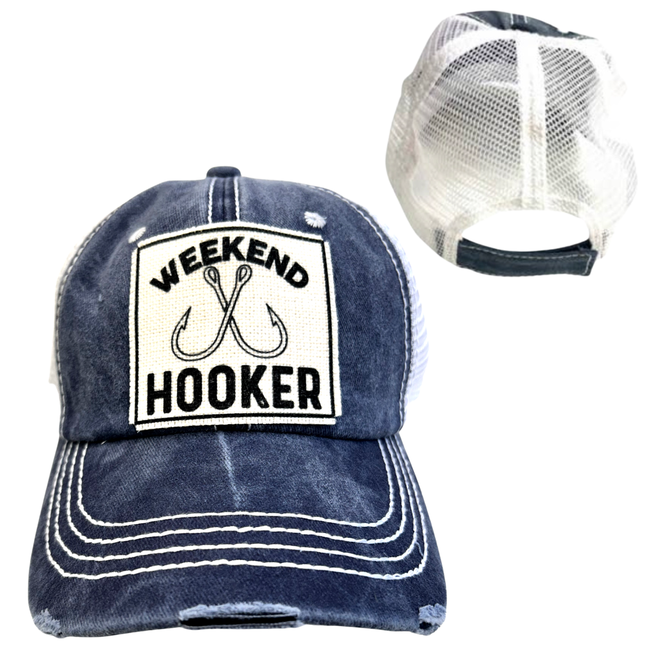 WEEKEND HOOKER | FISHING | UNISEX HAT | DISTRESSED: Montana Boho Western Spirit Accessories: