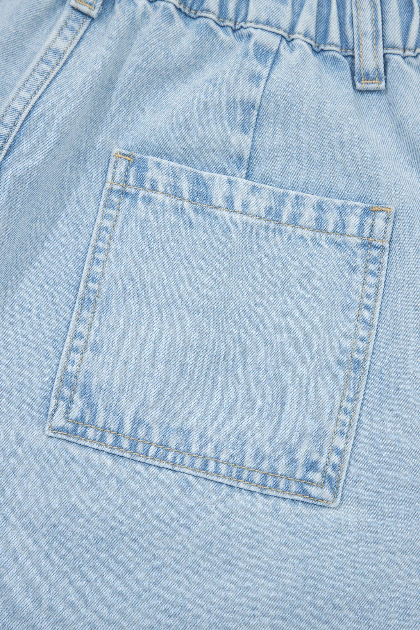 Studded Side Slit Leg Frayed Pocketed Wide Leg Jeans