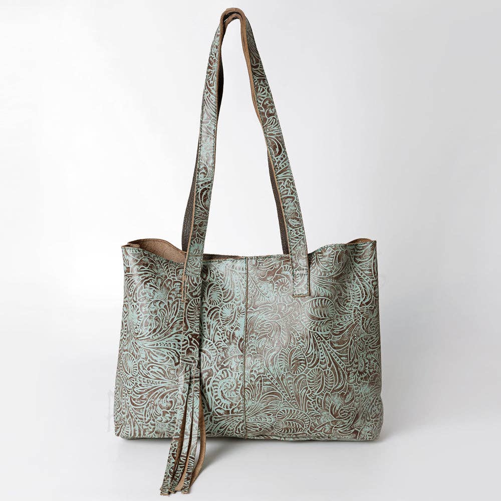 Montana BOHO Western: Tote Embossed Genuine Western Leather Women Bag