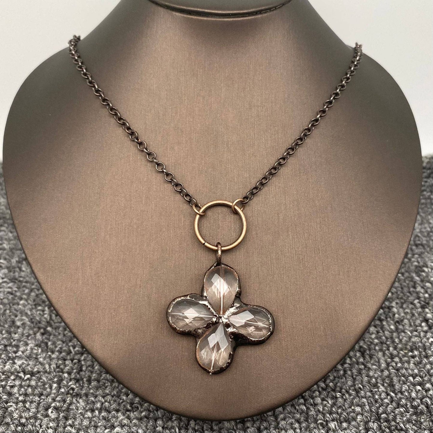 Rocky Mountain Spirit Jewelry: Four-leaf Clover Shape Crystal Necklace