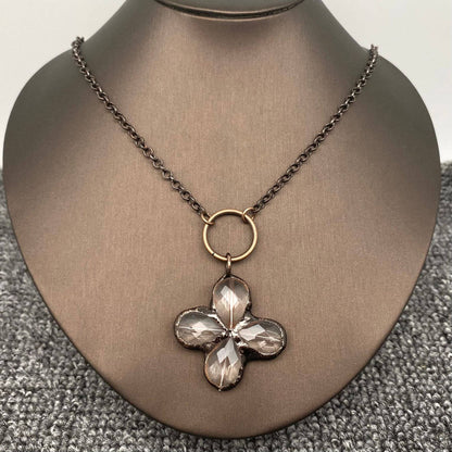 Rocky Mountain Spirit Jewelry: Four-leaf Clover Shape Crystal Necklace