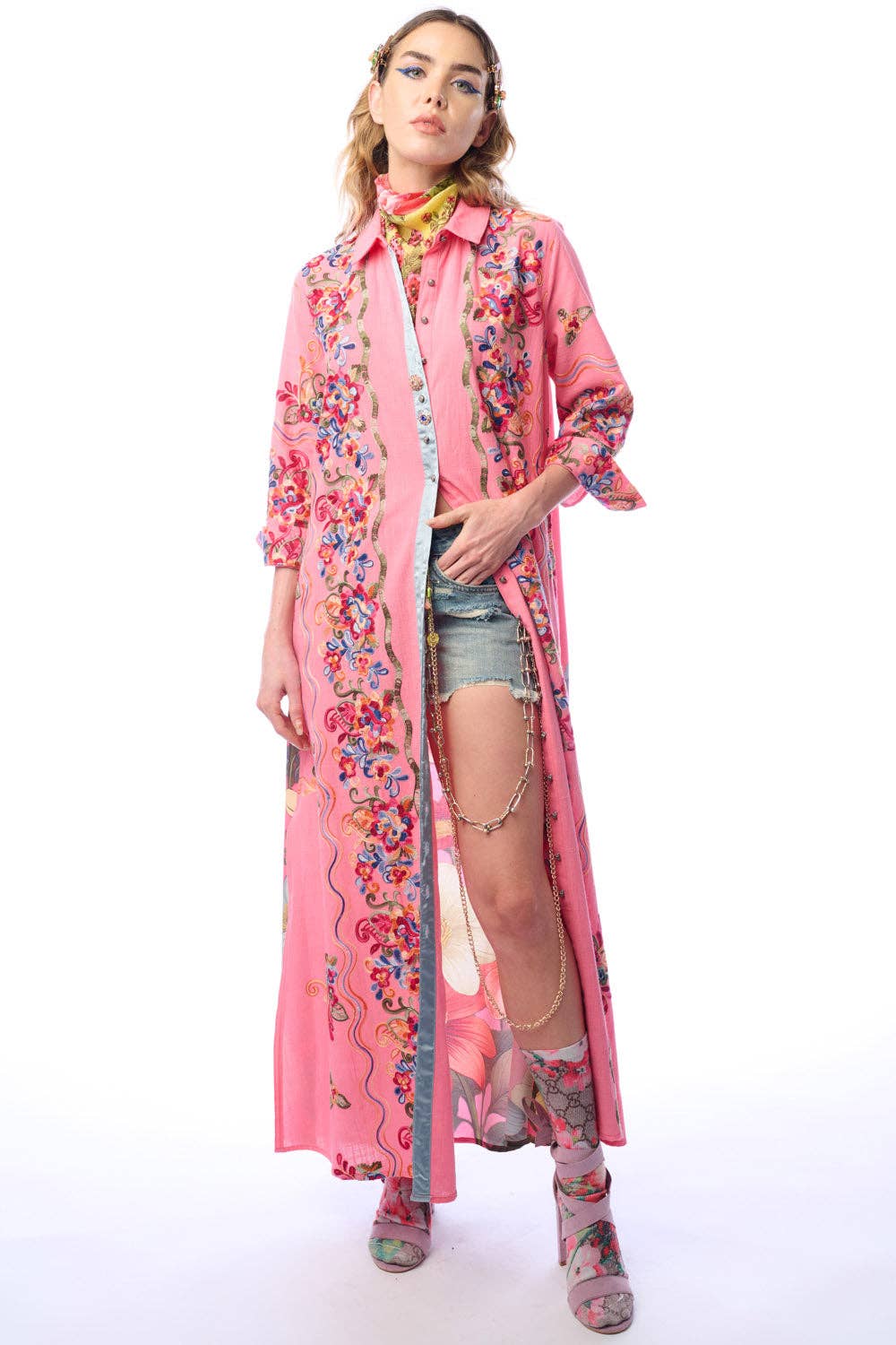 Beauty Mark Maxi Duster- Rose | Floral Duster | Spring Dress