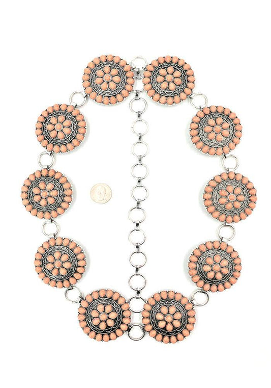 WESTERN STYLE FLOWER STONE BELT SX-0004