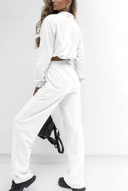 Casual Comfort Series: Drawstring zip-up sweatshirt & pant (Teal 2-PC)