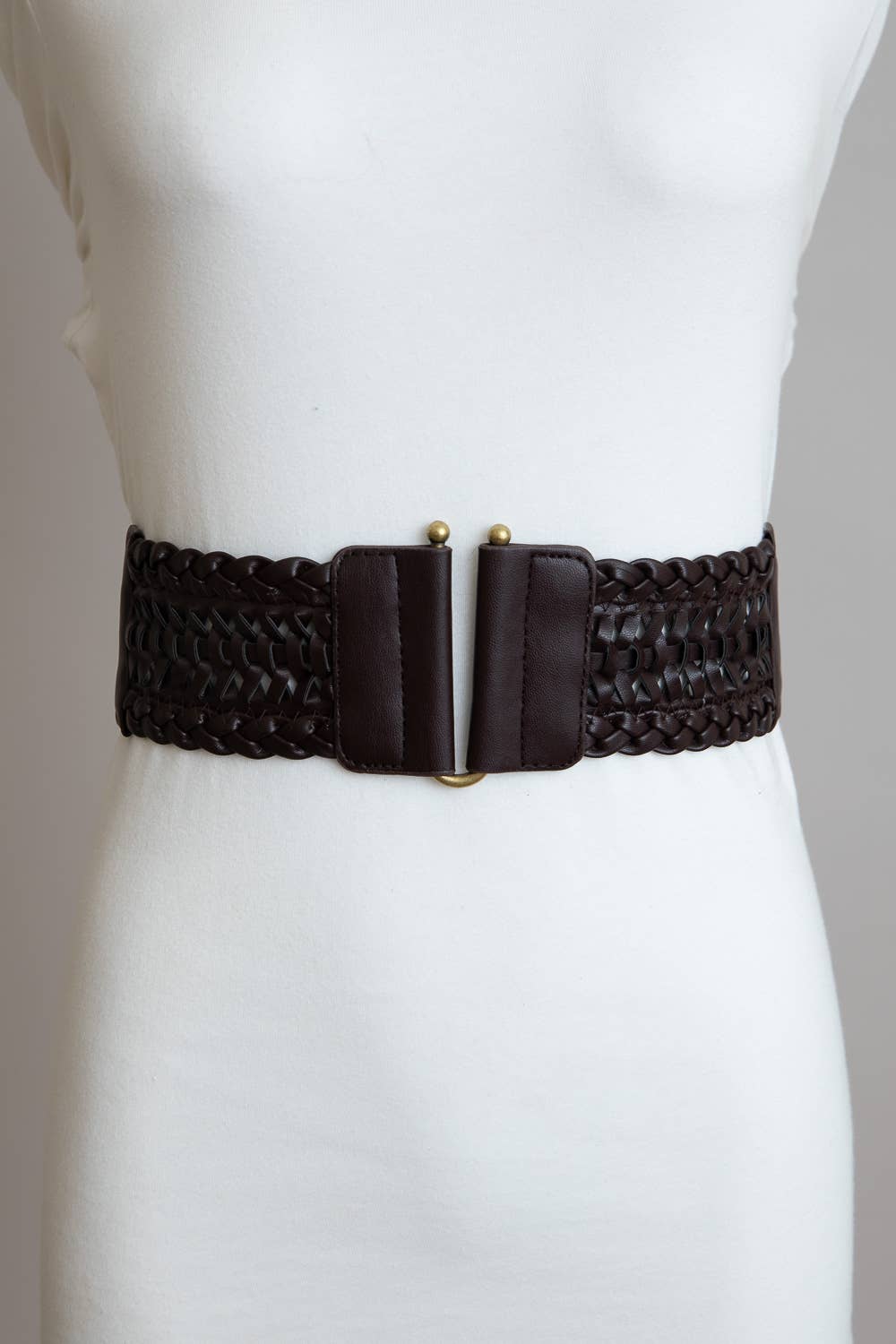 Comfortable Vegan Leather Braided Waist Belt