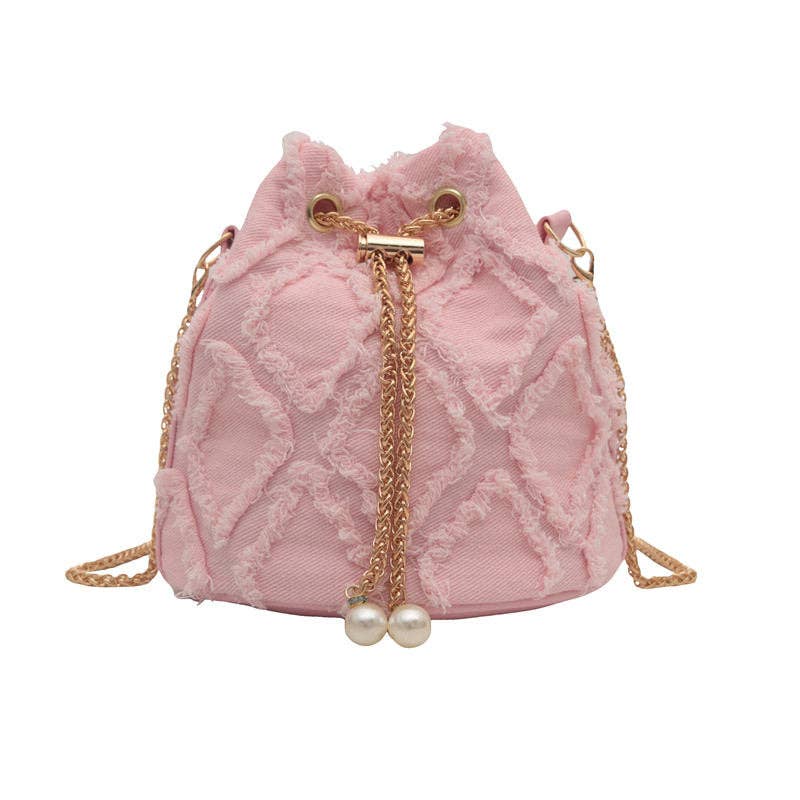 Denim Chain Strap Bucket Bag: Montana Boho Western Spirit Fashion