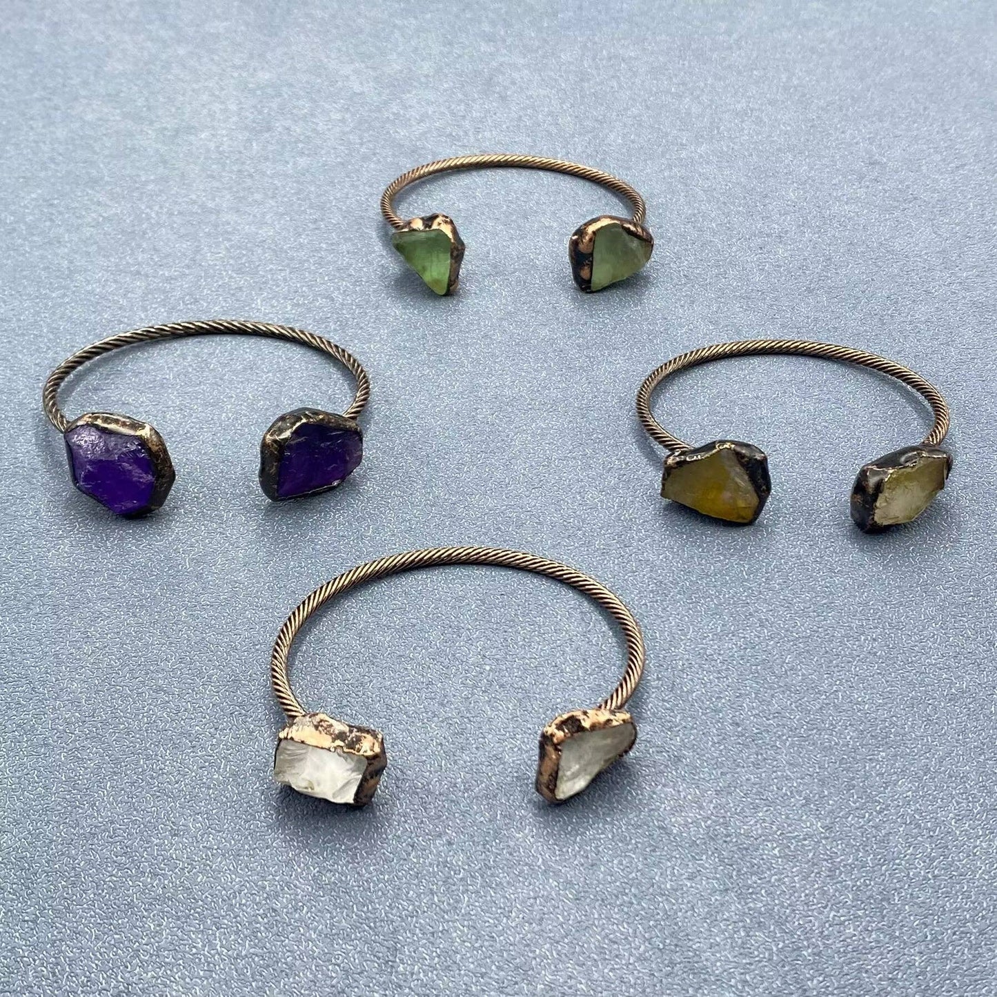 Rocky Mountain Spirit Jewelry: Vintage Natural Stone Retro Adjustable Cuff Bangle - CS