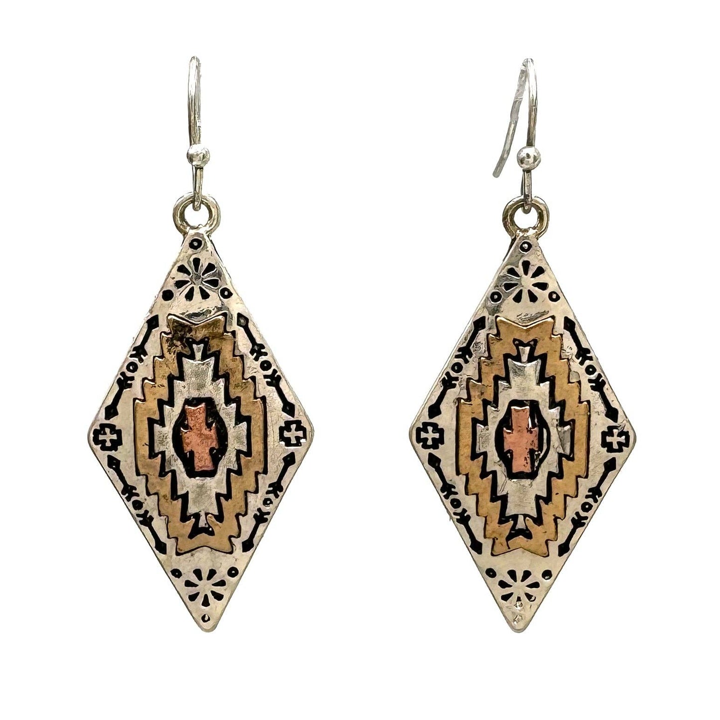 Montana Boho/Western Spirit Jewelry: Aztec Ganado Print Earrings