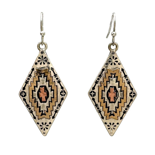 Montana Boho/Western Spirit Jewelry: Aztec Ganado Print Earrings