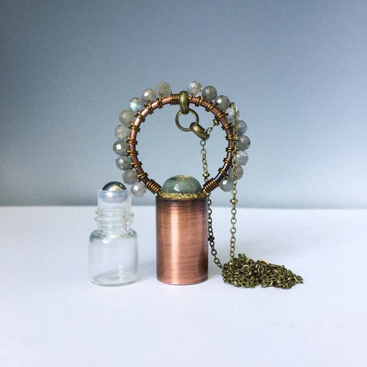 Rocky Mountain Spirit Jewelry: Labradorite Rollerball Necklace