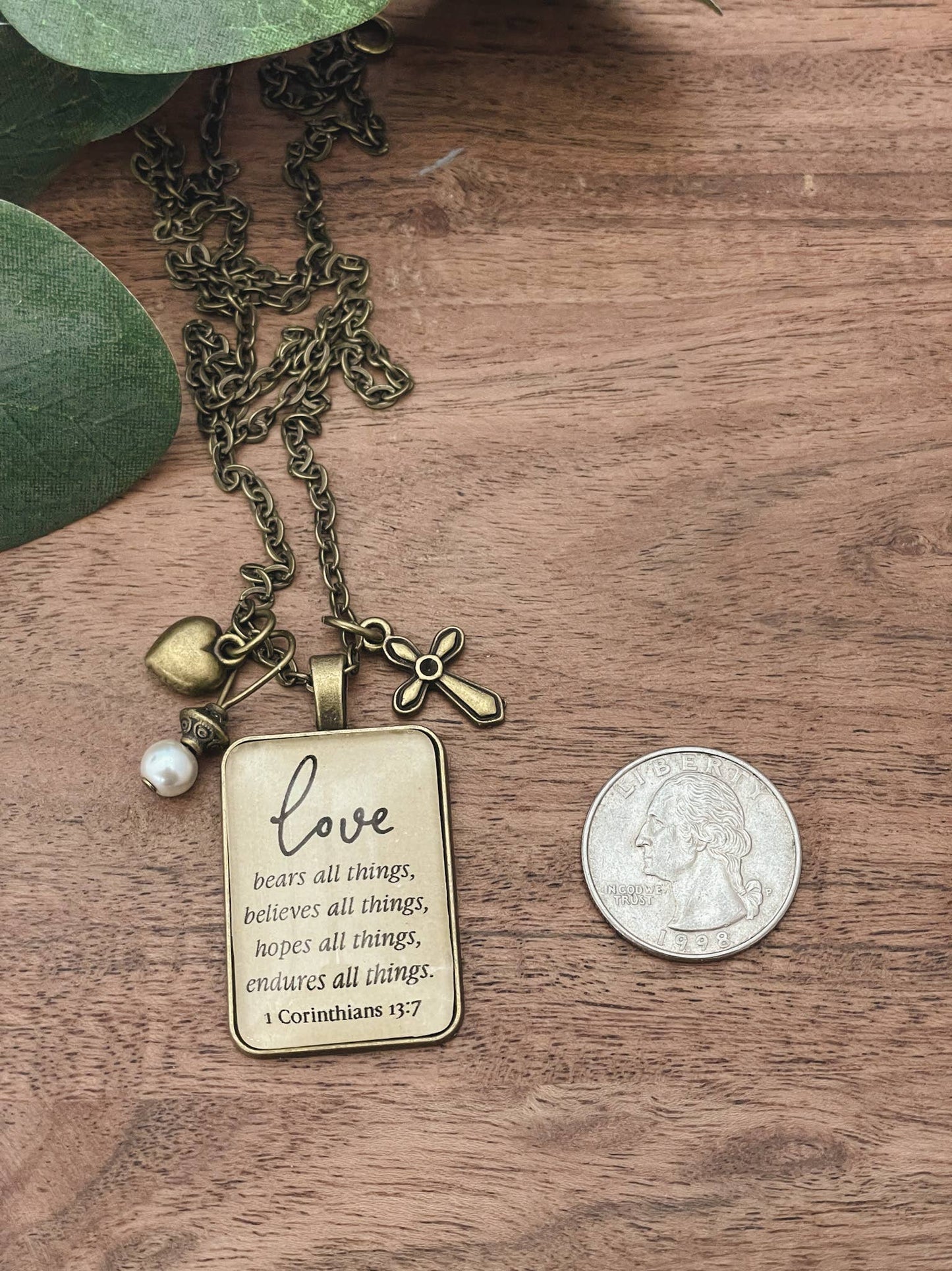 Love Bears All Things 1Corinthians 13:7 Bible verse Necklace: Montana Boho Western Spirit Jewelry