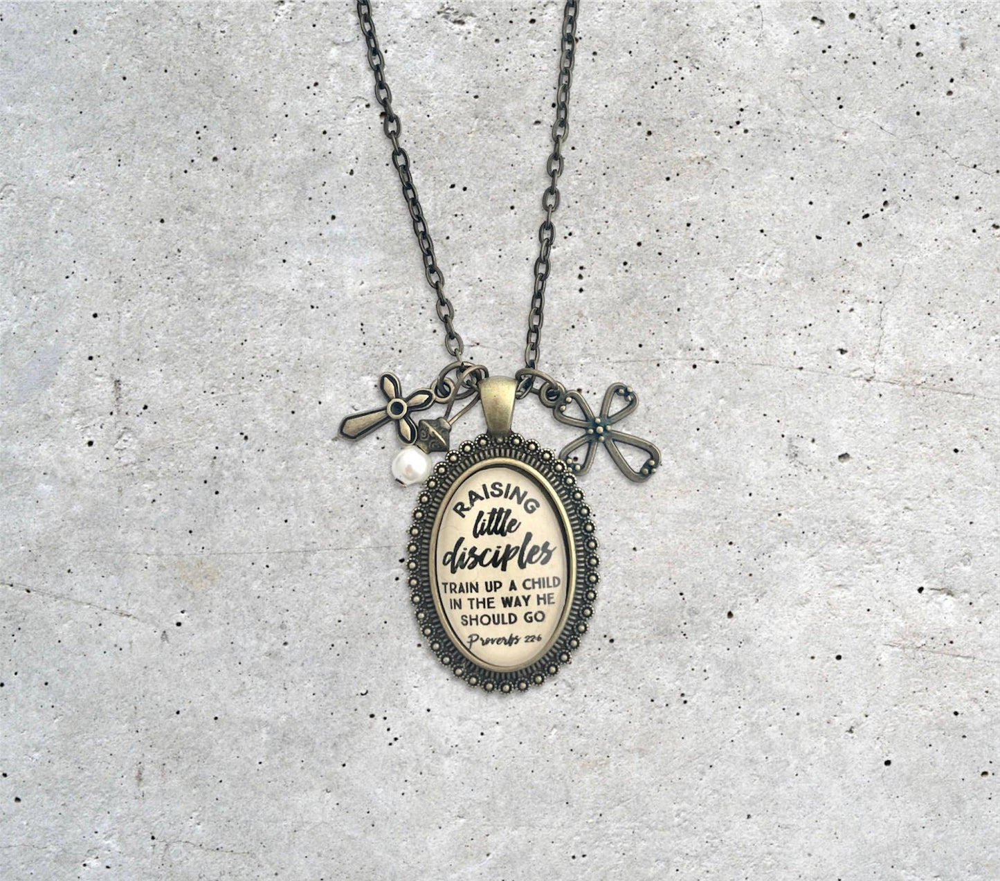 Raising Little Disciples Proverbs 22:6 Necklace Mother's Day