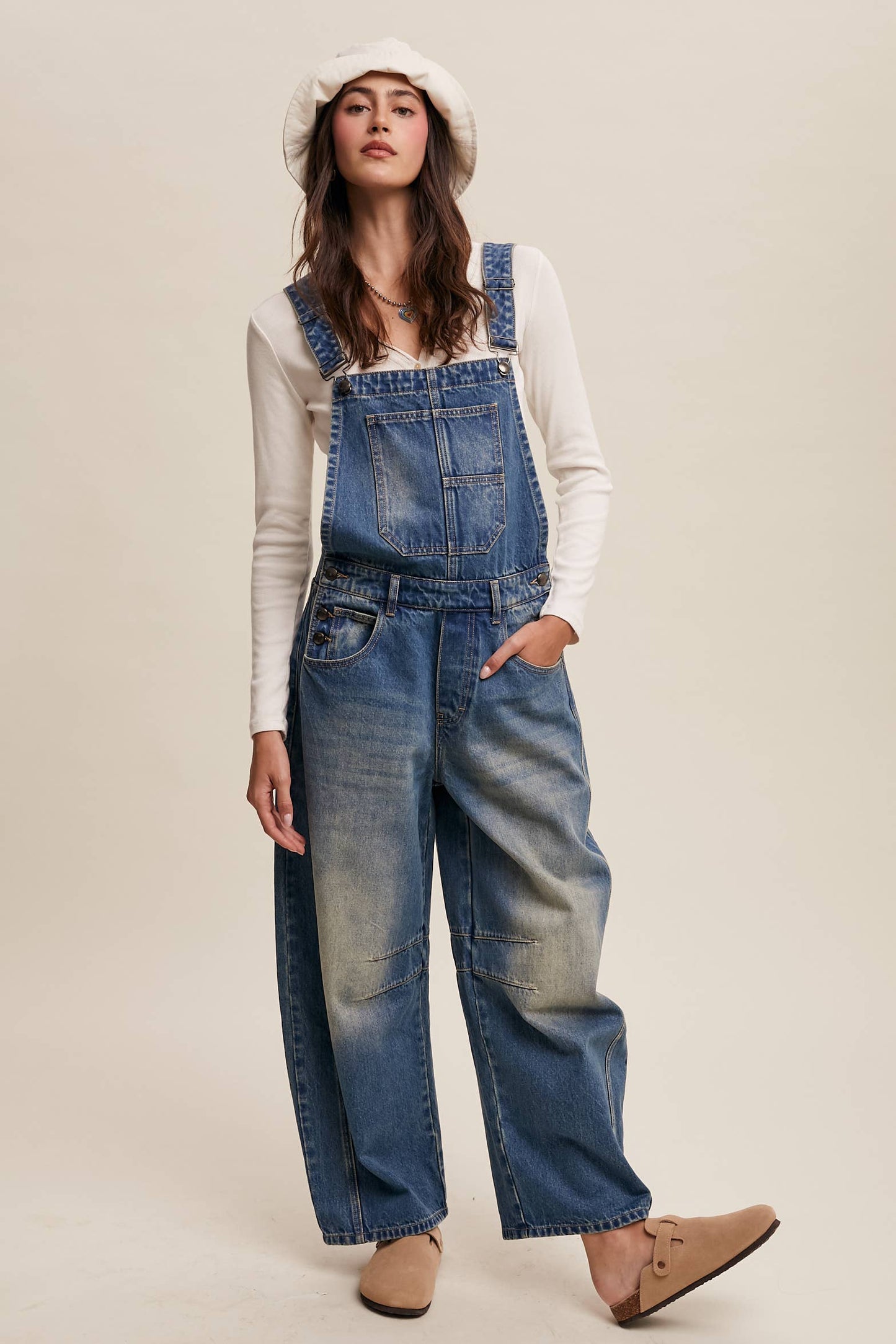 FREE SPIRIT DREAMER Series: Barrel Jean Denim Overall