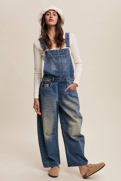 FREE SPIRIT DREAMER Series: Barrel Jean Denim Overall