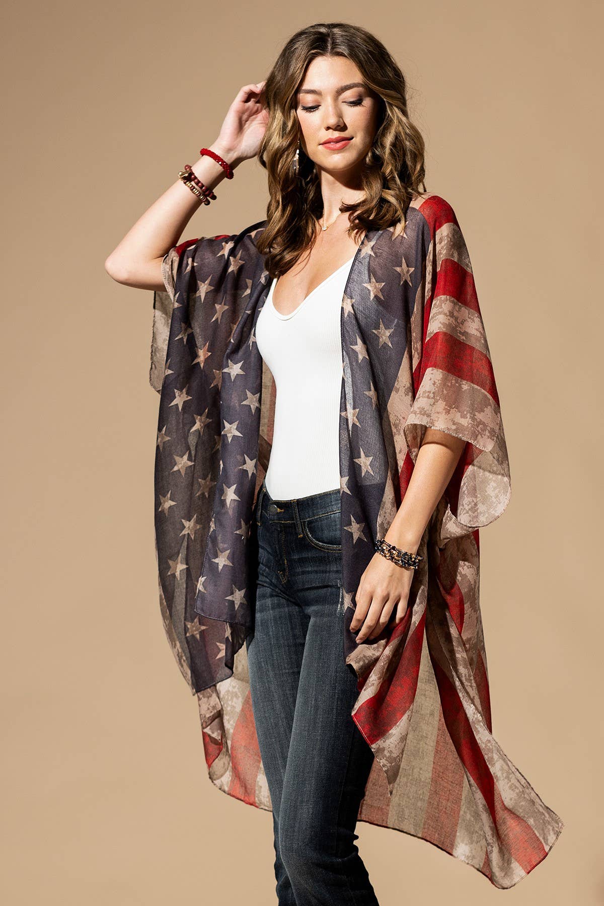 Vintage Stars & Stripes Kimono: Montana Boho Western Spirit Fashion:&nbsp;
