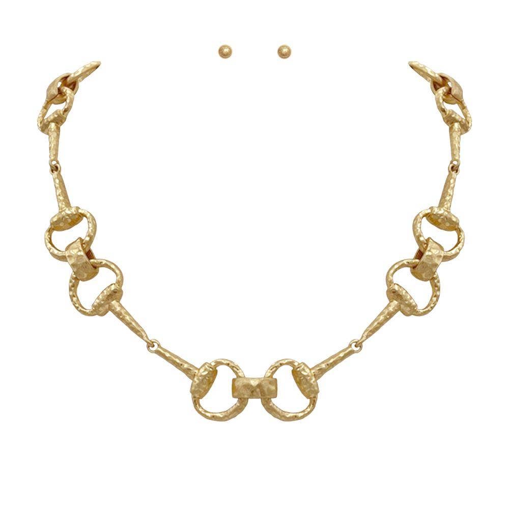 Montana Boho Western Spirit Jewelry: HORSEBIT LINK METAL NECKLACE